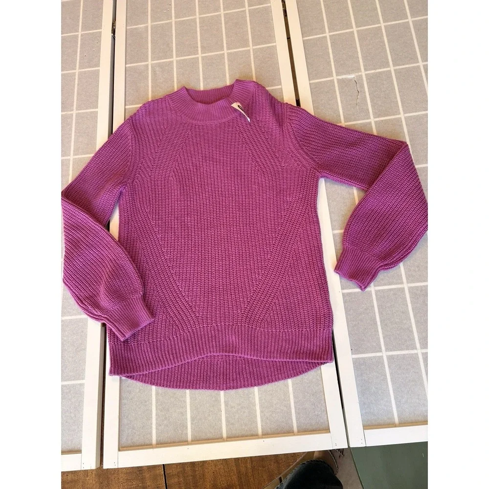 NWT 🪻Old Navy Purple Cable Knit Mock Neck Sweater Long Sleeve Sz youth XL-14💜‎
